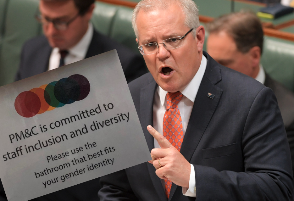 Australian prime minister Scott Morrison really doesn't like trans-inclusive bathrooms