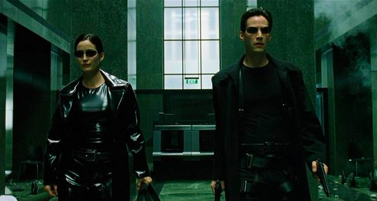 Neo and Trinity in The Matrix