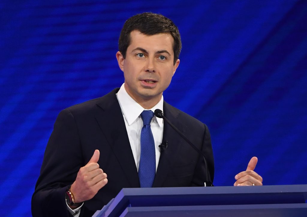 Democratic presidential hopeful Mayor of South Bend, Indiana, Pete Buttigieg speaks during the third Democratic primary debate