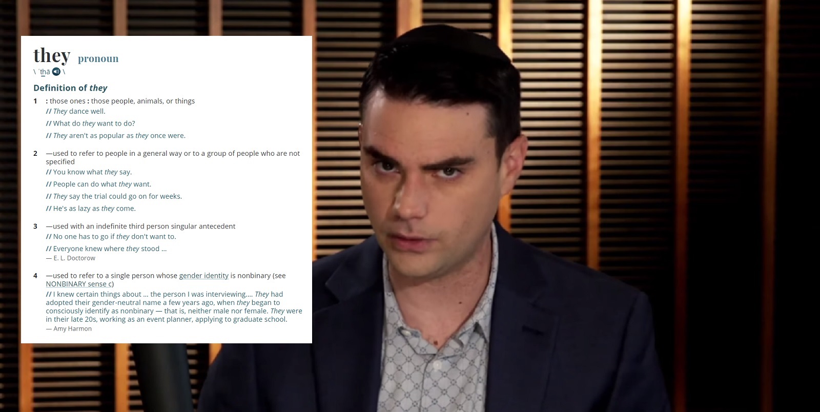 Ben Shapiro just got publicly owned by the Merriam-Webster dictionary