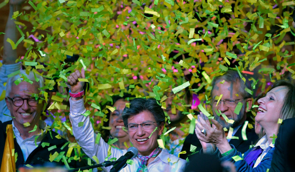 Claudia Lopez following her victory as mayor of Bogotá
