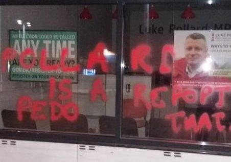 Gay MP offers to sit down with vandals who painted homophobic graffiti on his office