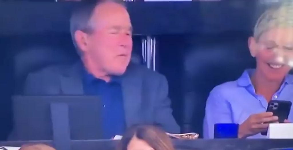 Ellen DeGeneres appeared to share a joke with George W Bush