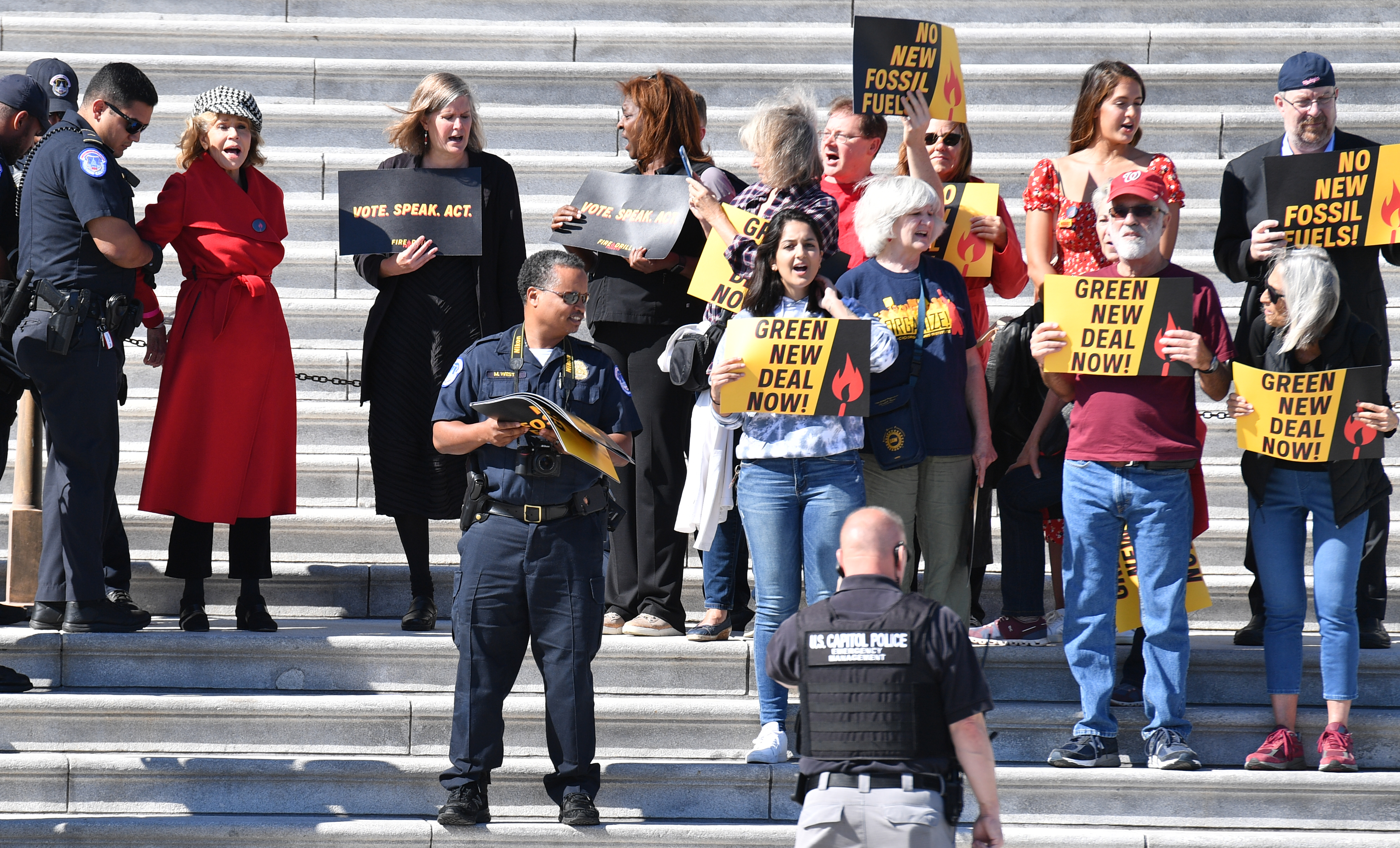'Grandma's joining': Jane Fonda arrested at climate-change protest