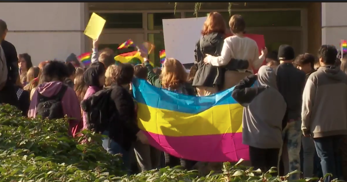 Students walk out of school in protest at ‘homophobic’ Chick-fil-A food truck at football games