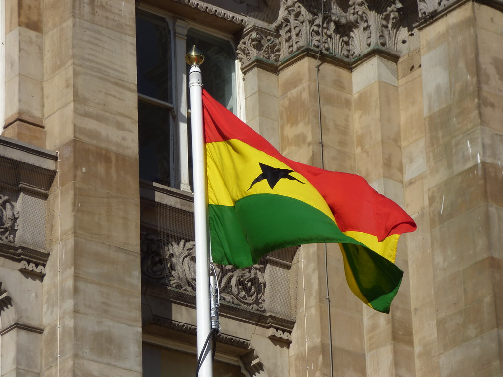The national flag of Ghana, where being LGBT+ is heavily criminalised.