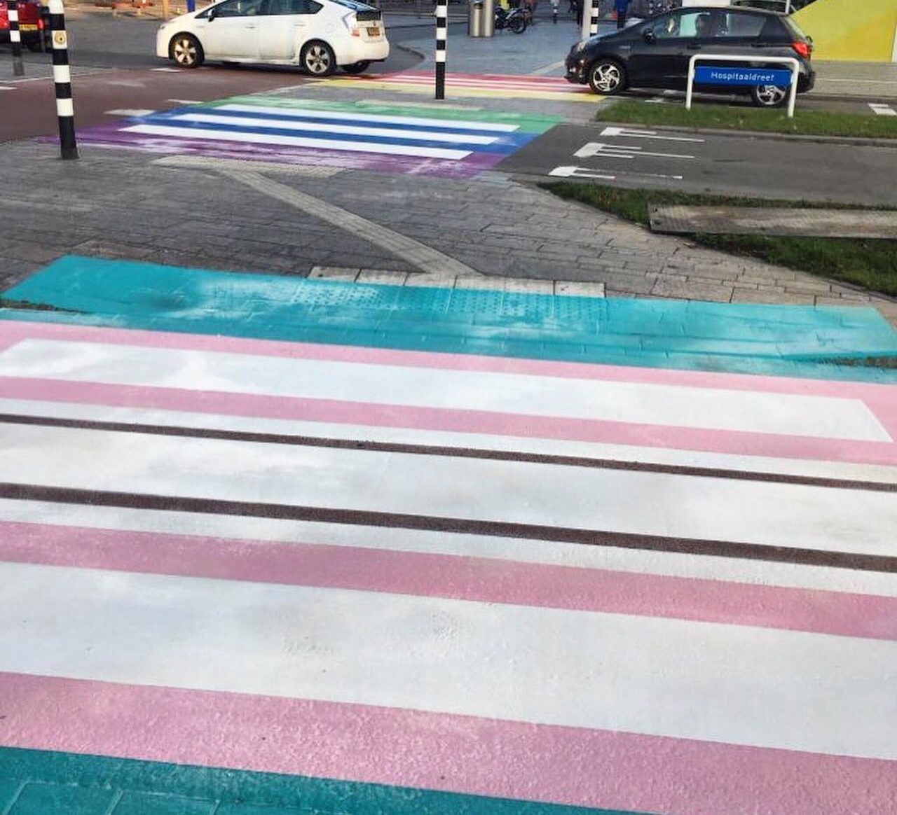 Europe's first transgender road crossing has been unveiled in Holland