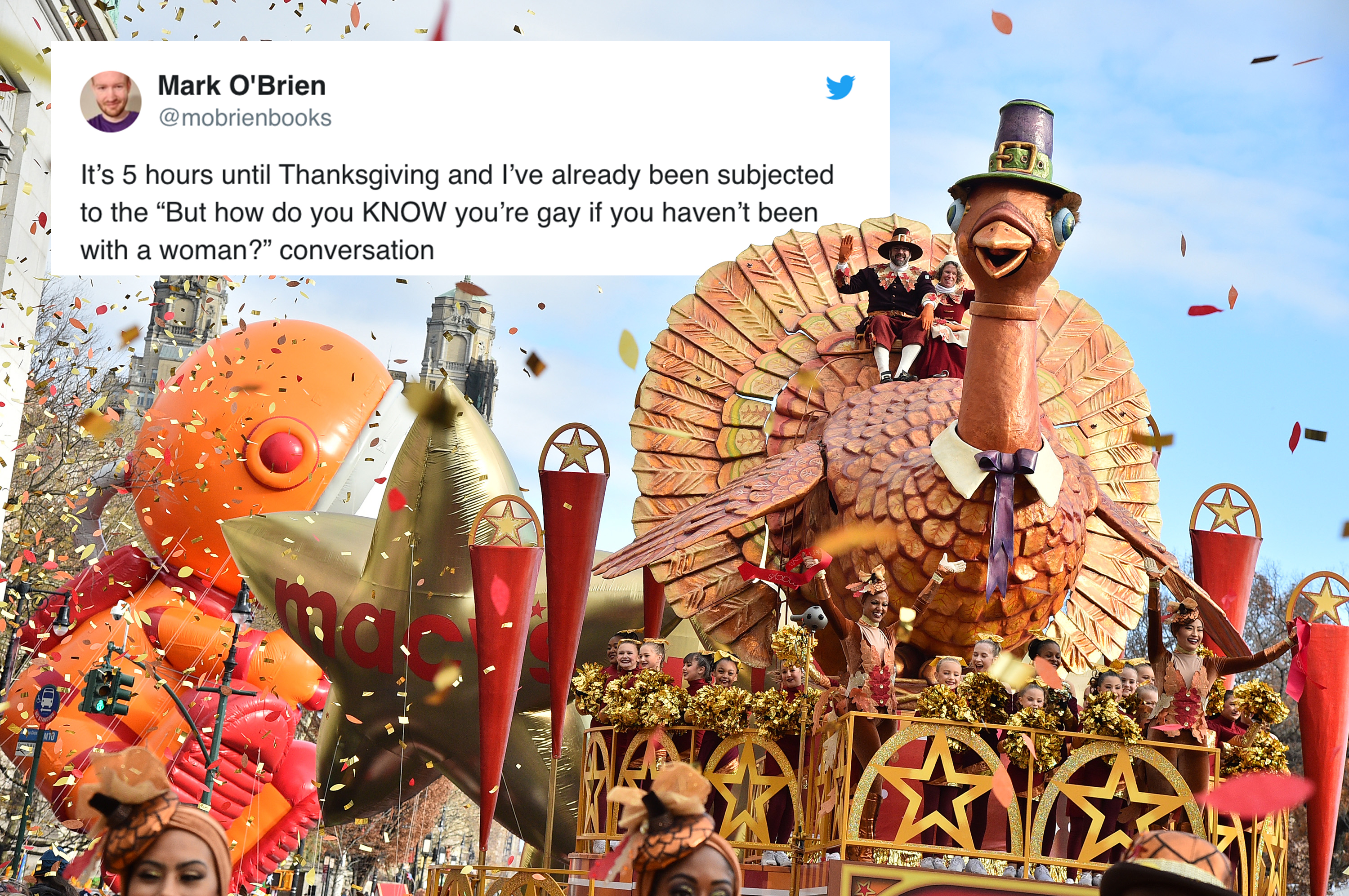 Being the 'gay cousin' at Thanksgiving is a lot of work, the internet says