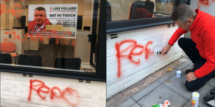 Gay Labour MP's constituency office attacked with hateful graffiti for the second time in just a few weeks