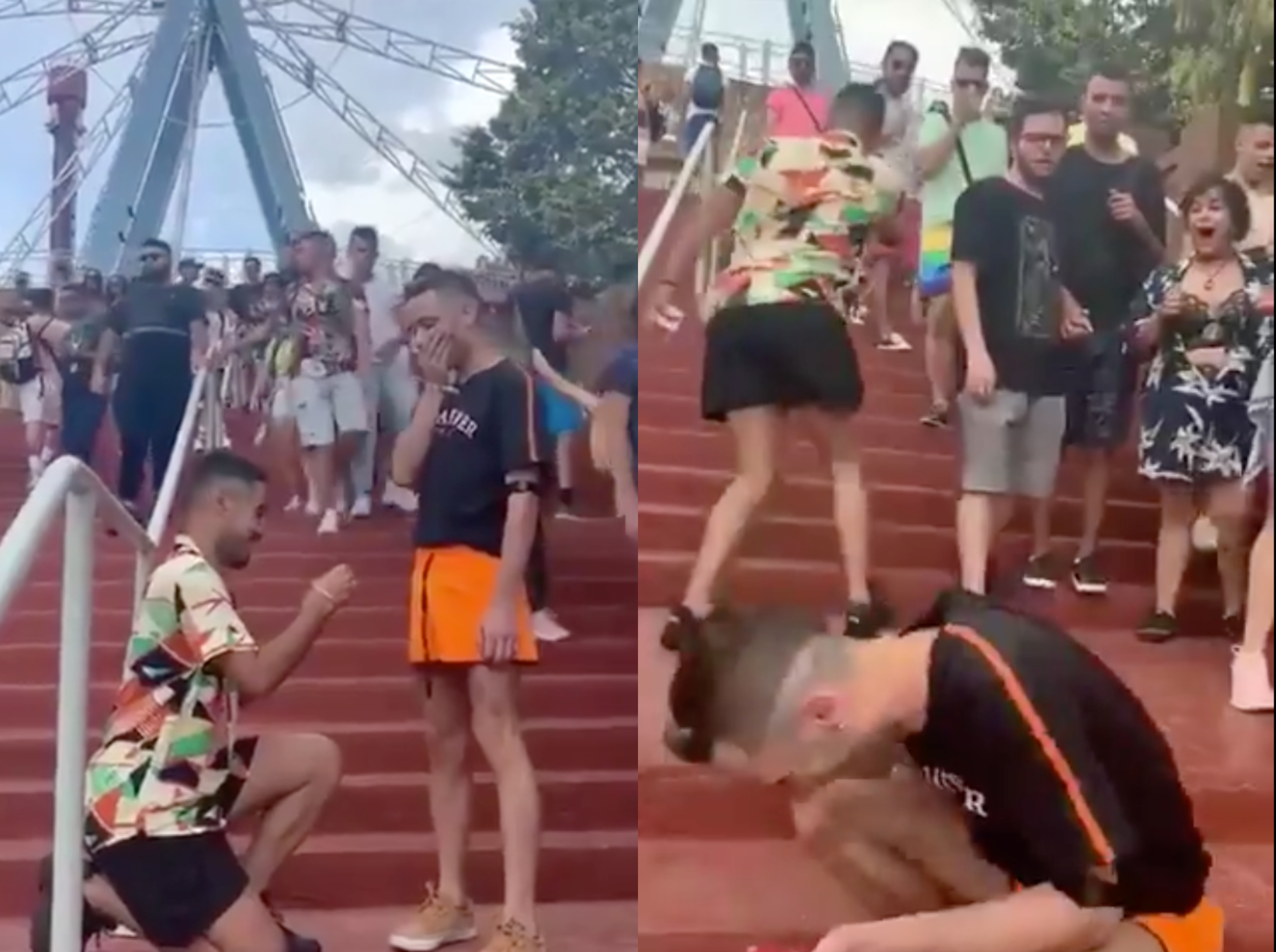 Gay couple surprise each other by proposing at the exact same time in viral video that'll restore your faith in love