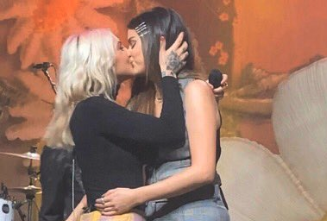 Selena Gomez and Julia Michaels shared a passionate kiss on stage and whipped fans into a frenzy