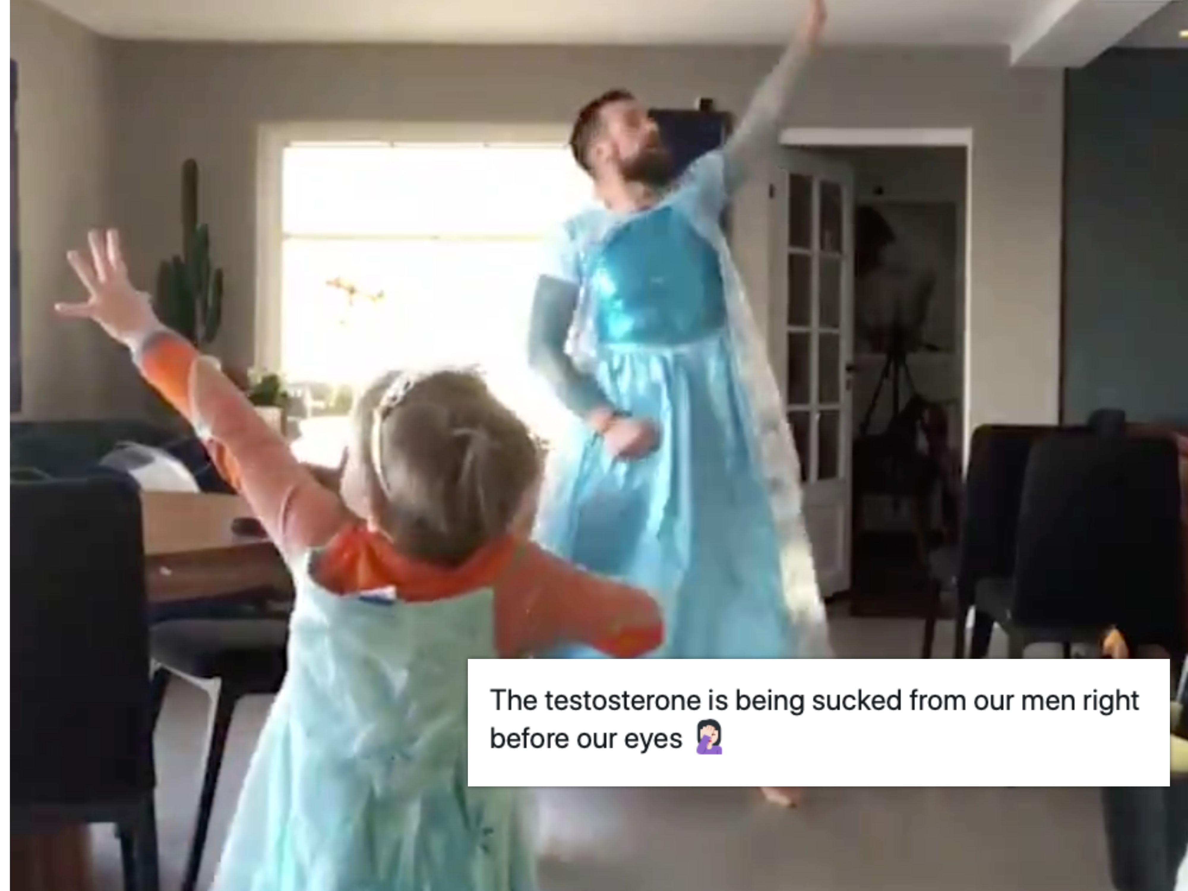 Trump supporter thinks dad dancing with his son in matching princess dresses is 'unmanly'