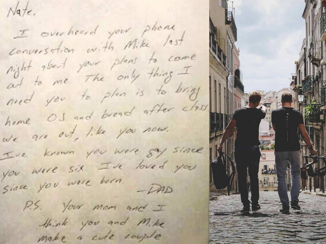 This dad overheard his son talking about coming out, so he made it easy for him by writing a beautiful letter of support