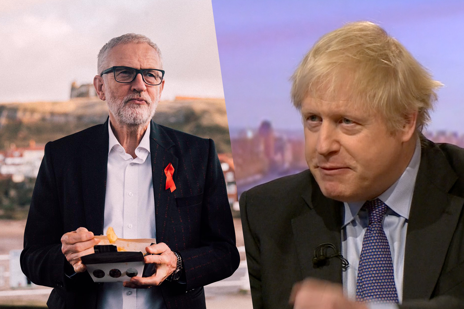The obvious difference between Boris Johnson and Jeremy Corbyn in two images