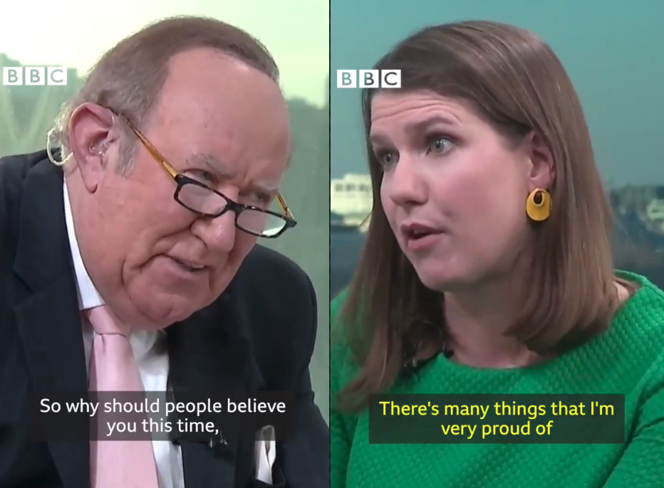 Jo Swinson tries to defend controversial voting record with support for same-sex marriage