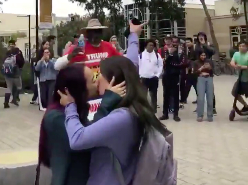 These two women kissed in front of a 'homophobic Trump supporter' and it will make your day
