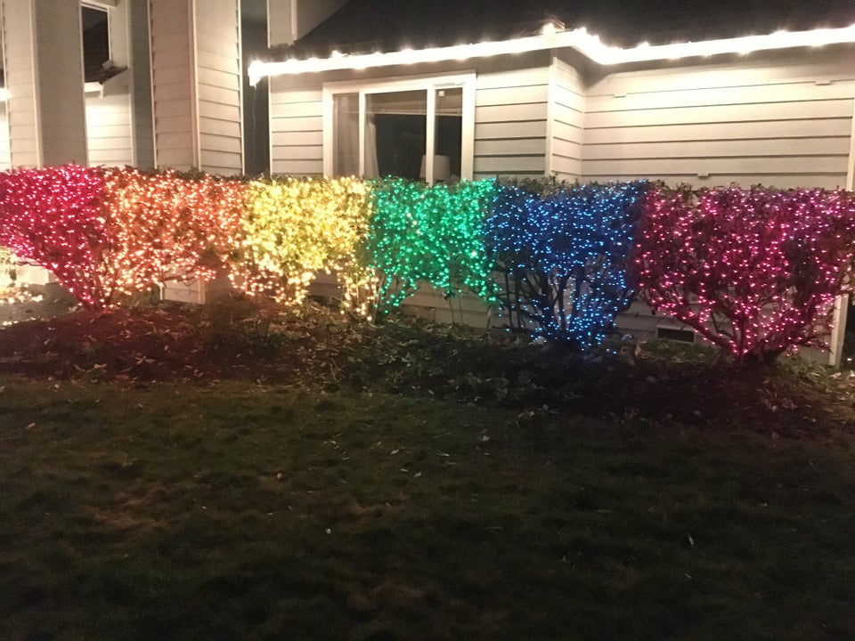 Defiant ex-Mormon hangs 10,000 rainbow Christmas lights in protest against homophobic neighbours