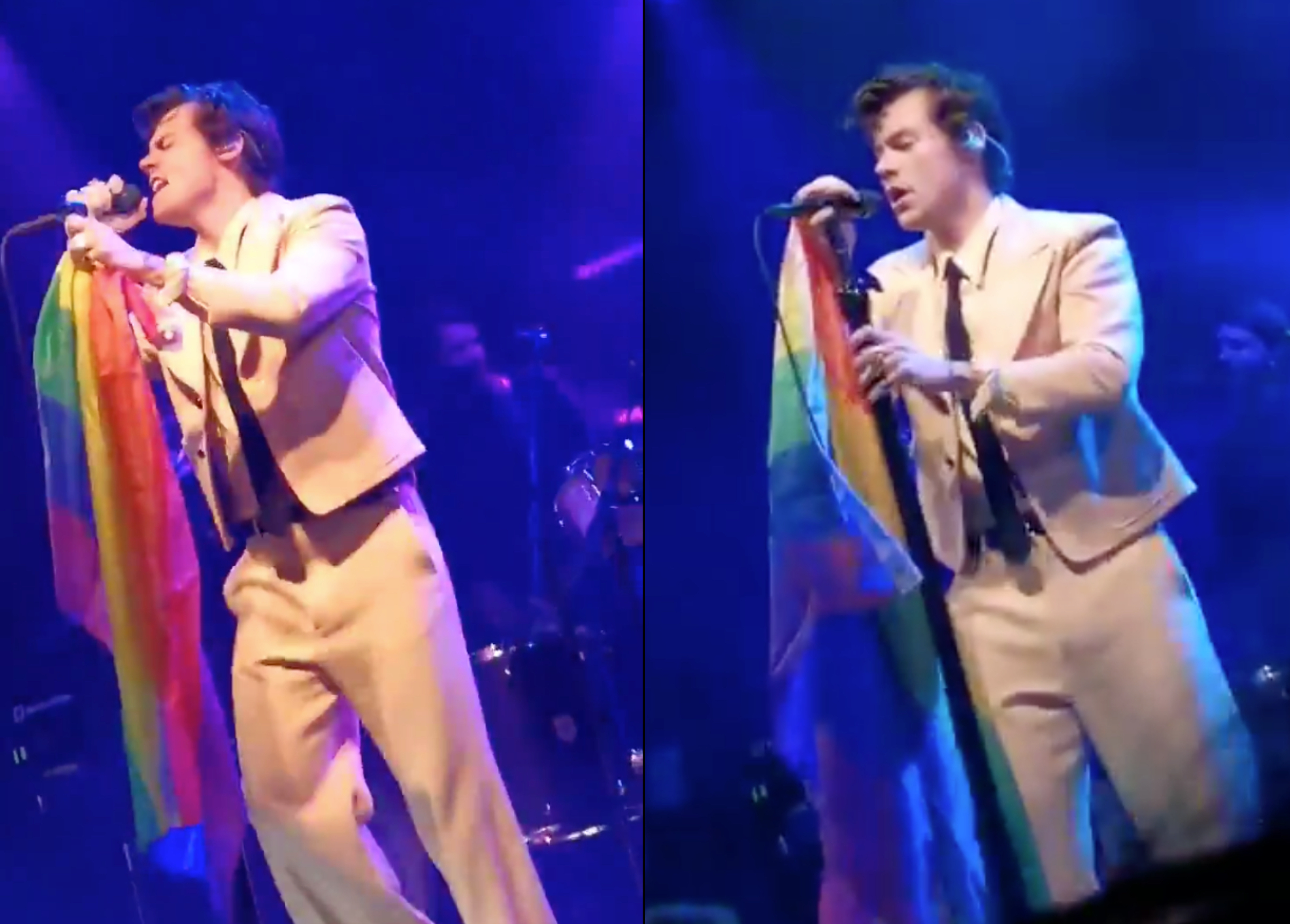 Harry Styles sang with a Pride flag and then chanted 'f*** the government and f*** Boris' with Stormzy