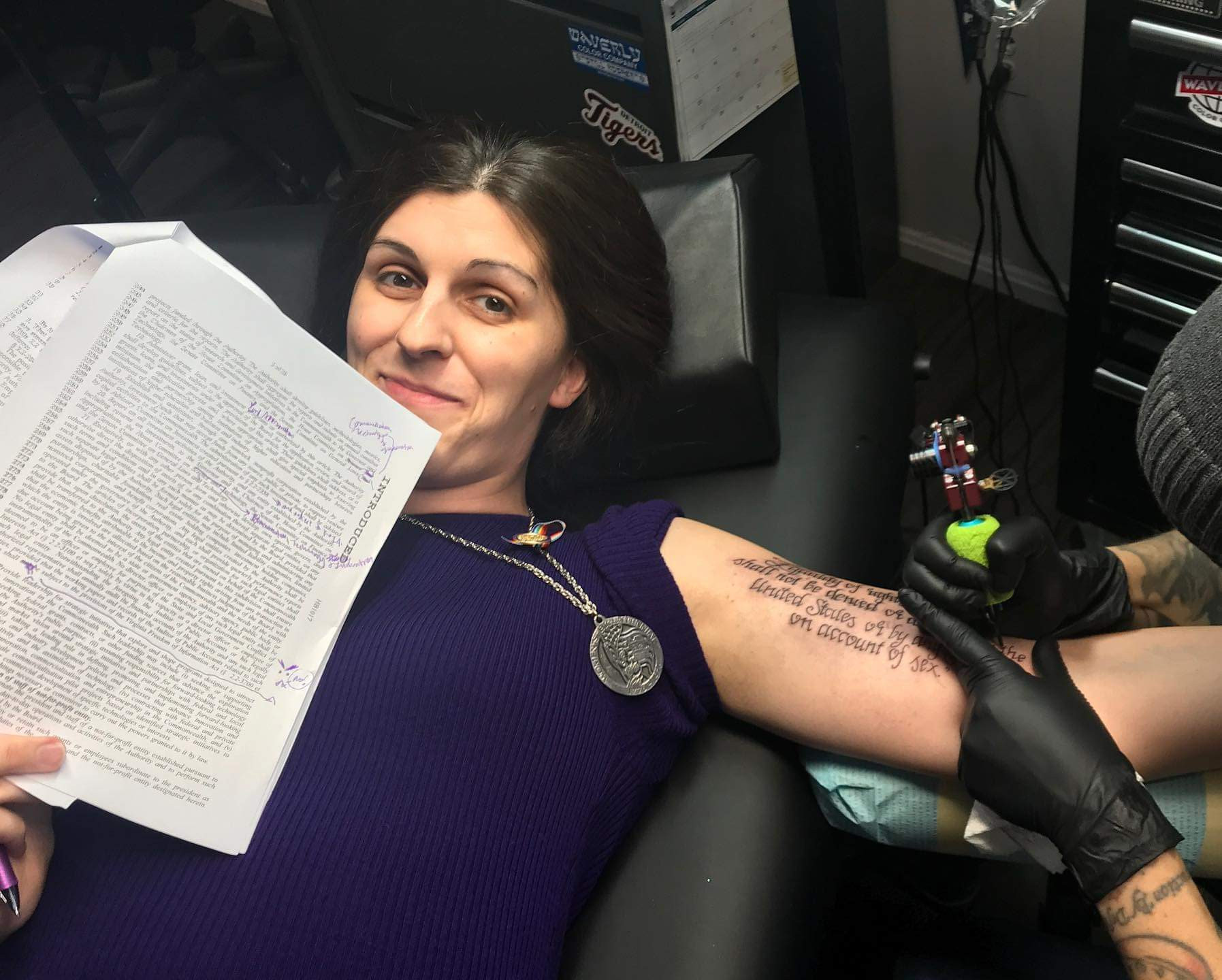 Trans lawmaker Danica Roem gets powerful words of Equal Rights Amendment tattooed on her arm