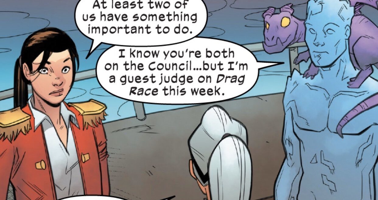 Meanwhile, in the Marvel universe, X-Men mutants are appearing as guest judges on RuPaul's Drag Race