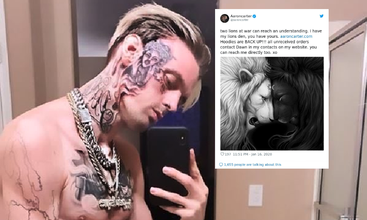 Aaron Carter's response to an artist who called him out for stealing his work is all kinds of problematic