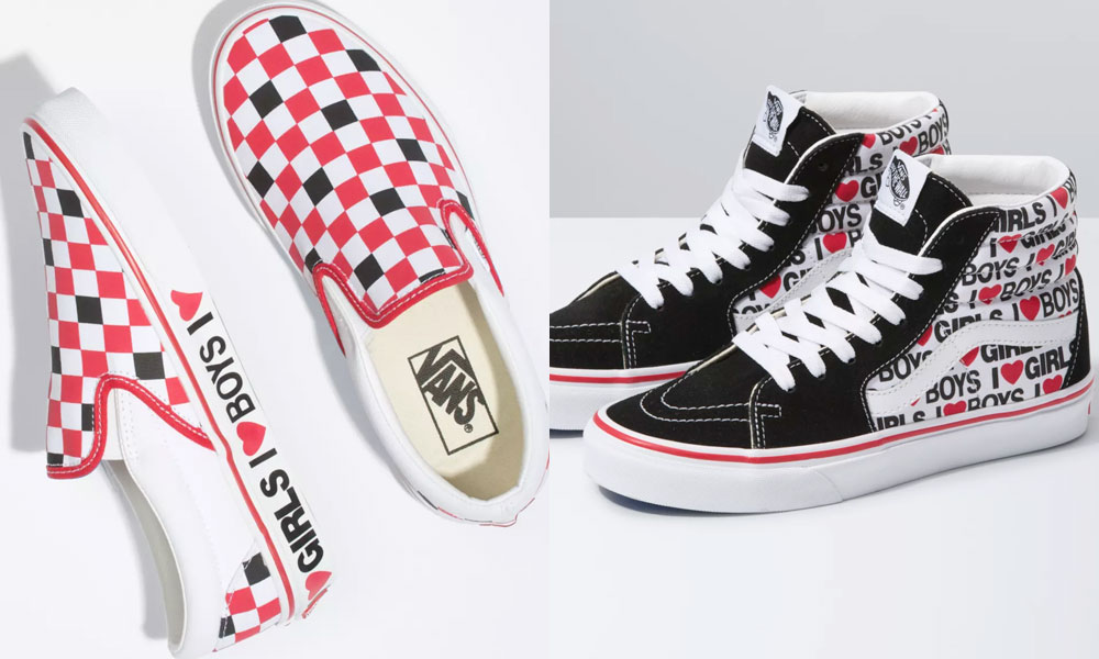 Vans serves big bisexual energy with 'I heart boys and girls' sneakers for Valentine's Day