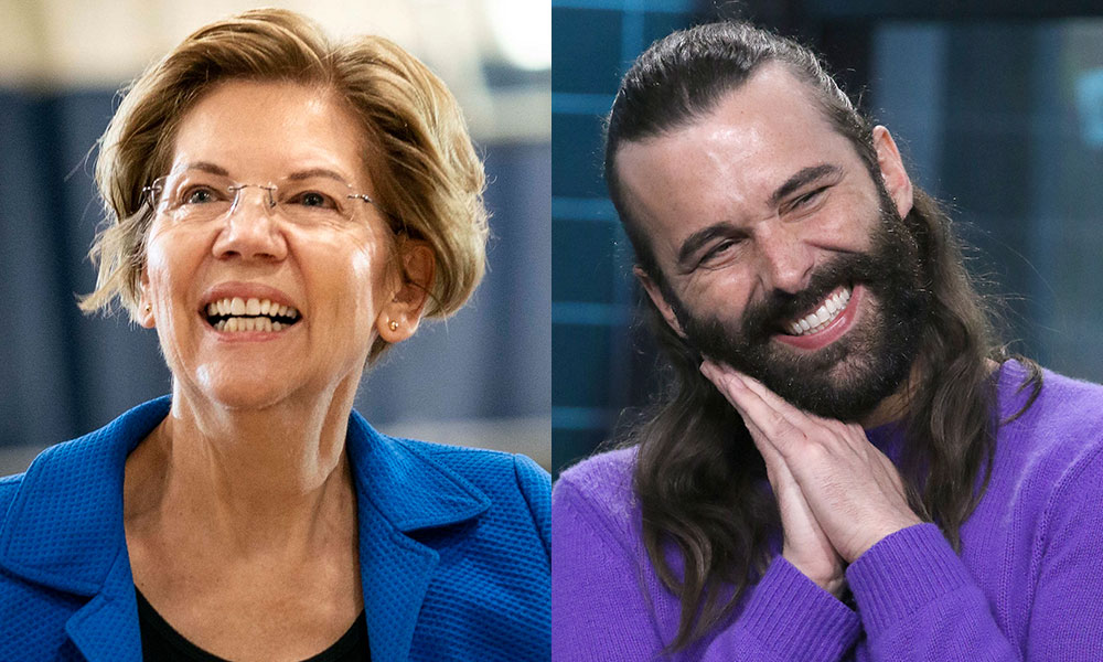 Jonathan Van Ness joining Elizabeth Warren on the campaign trail is an early contender for crossover of the decade