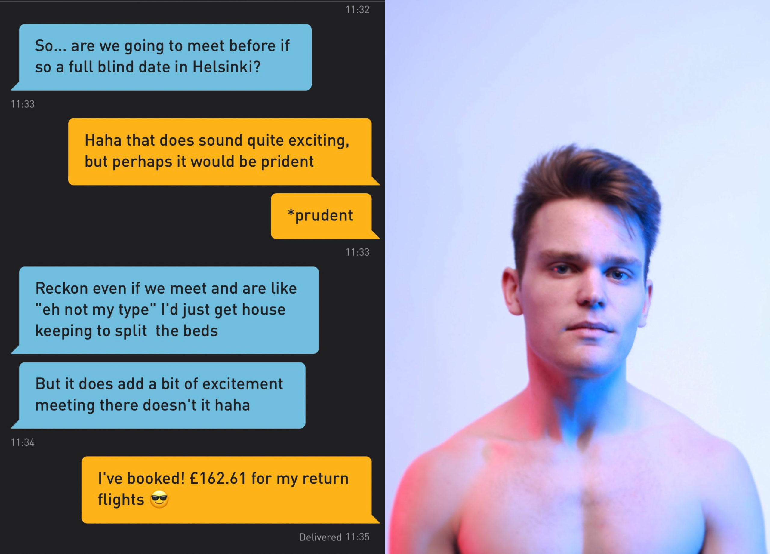 This guy booked a flight to meet a Grindr guy before even knowing his name and people have thoughts
