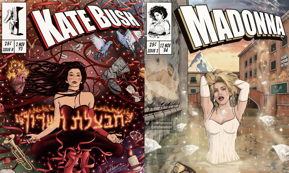 Gay artist turns Madonna, Björk and Kate Bush album covers into comic books and they're out of this world