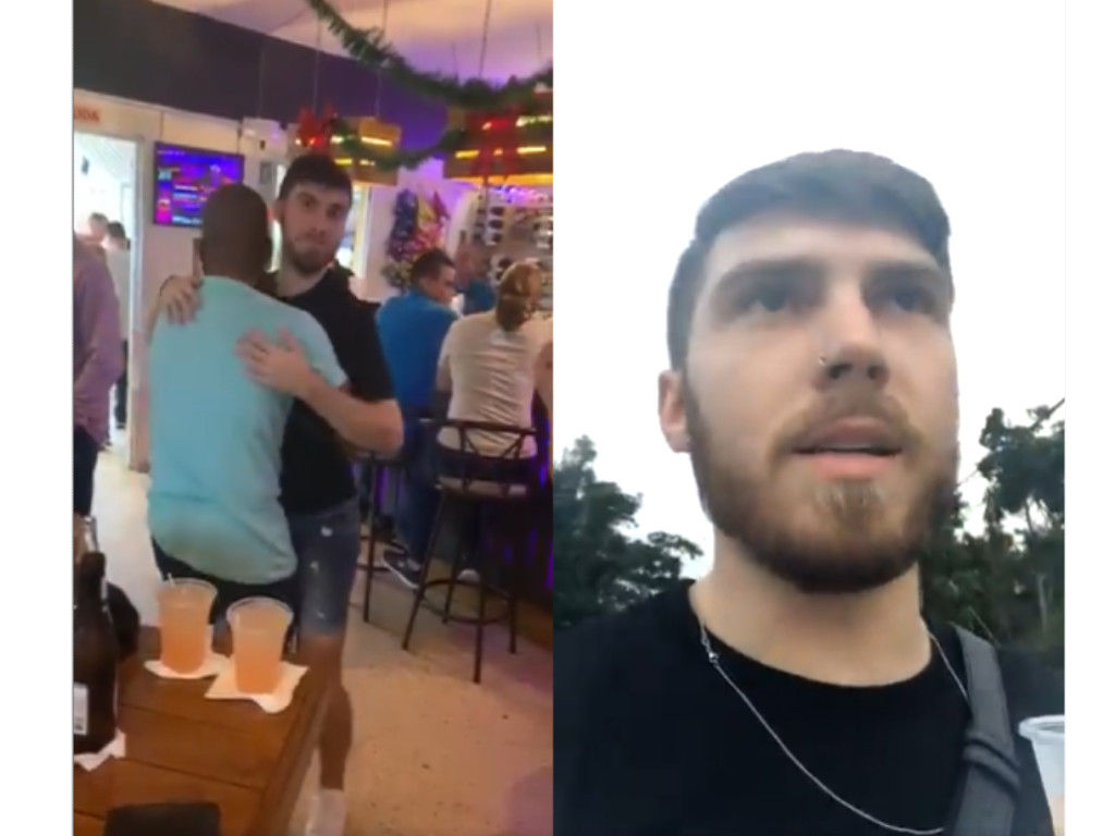 Two men were kicked out of a straight bar for dancing together after being told 'only heterosexuals can dance'