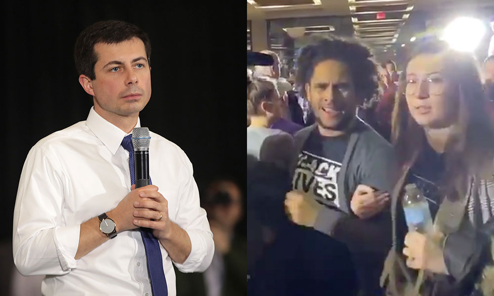 Black Lives Matter activists storm Pete Buttigieg campaign rally to challenge his record on race