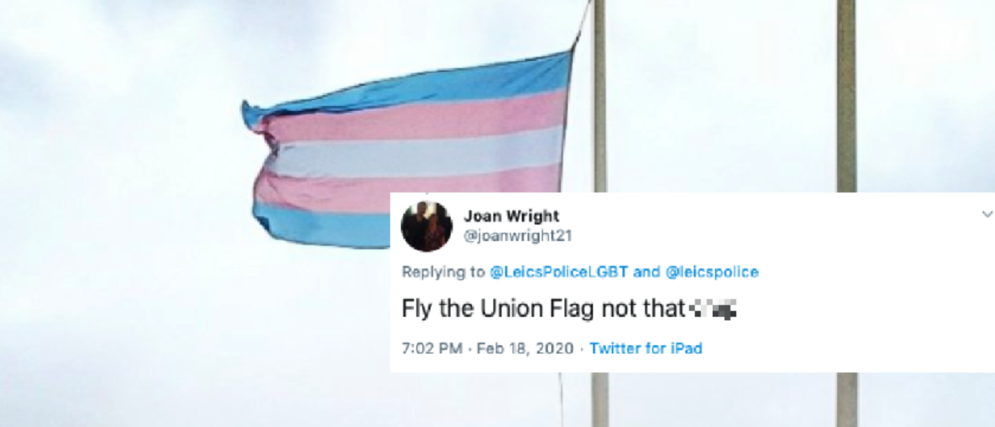 Police force accused of ‘losing the plot’ after flying trans flag outside station