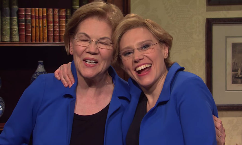 Elizabeth Warren joined SNL's Kate McKinnon for a hilarious 'gay coronavirus' skit