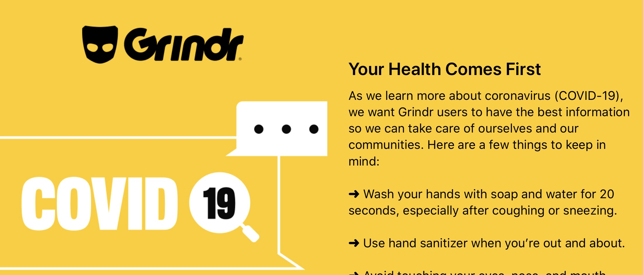 Grindr issues coronavirus warning to users as hook-ups thrive during pandemic