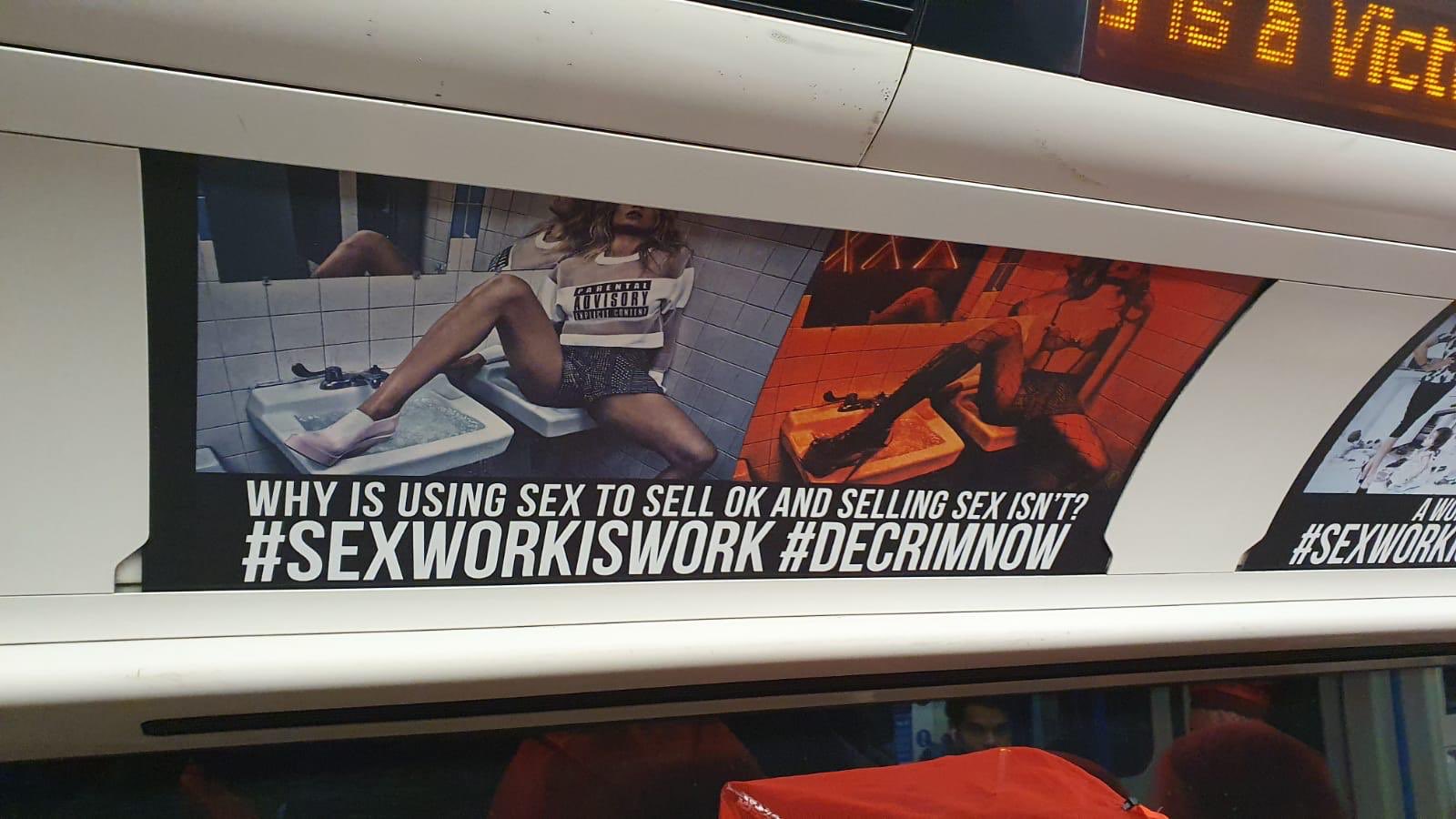 Campaign calling for sex work to be decriminalised goes viral after being plastered over London tube