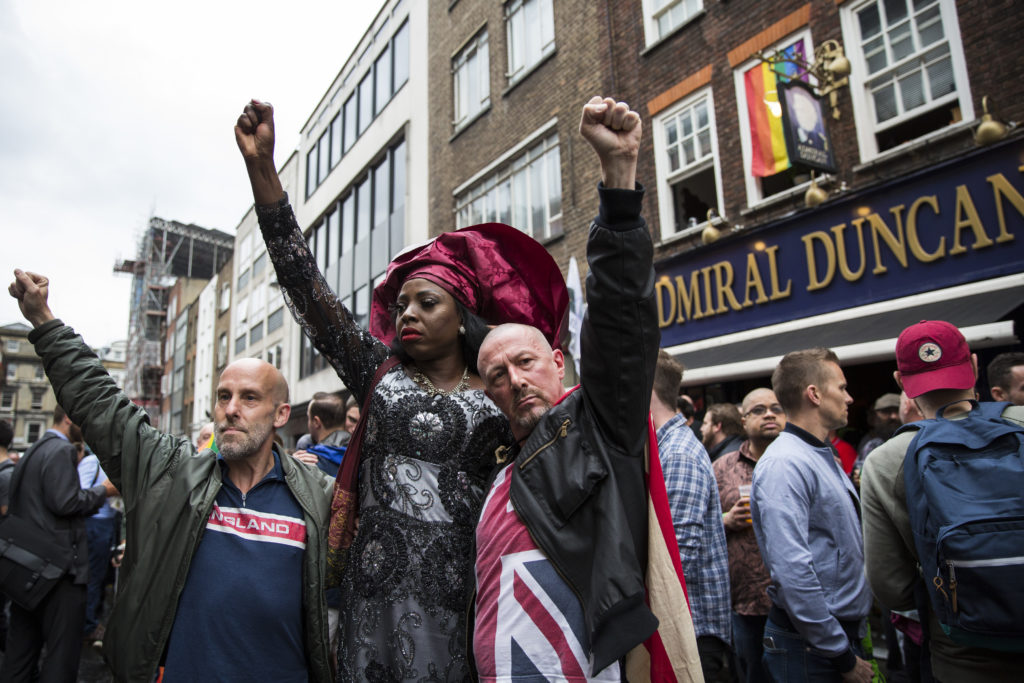 A vigil outside the Admiral Duncan pub in Soho