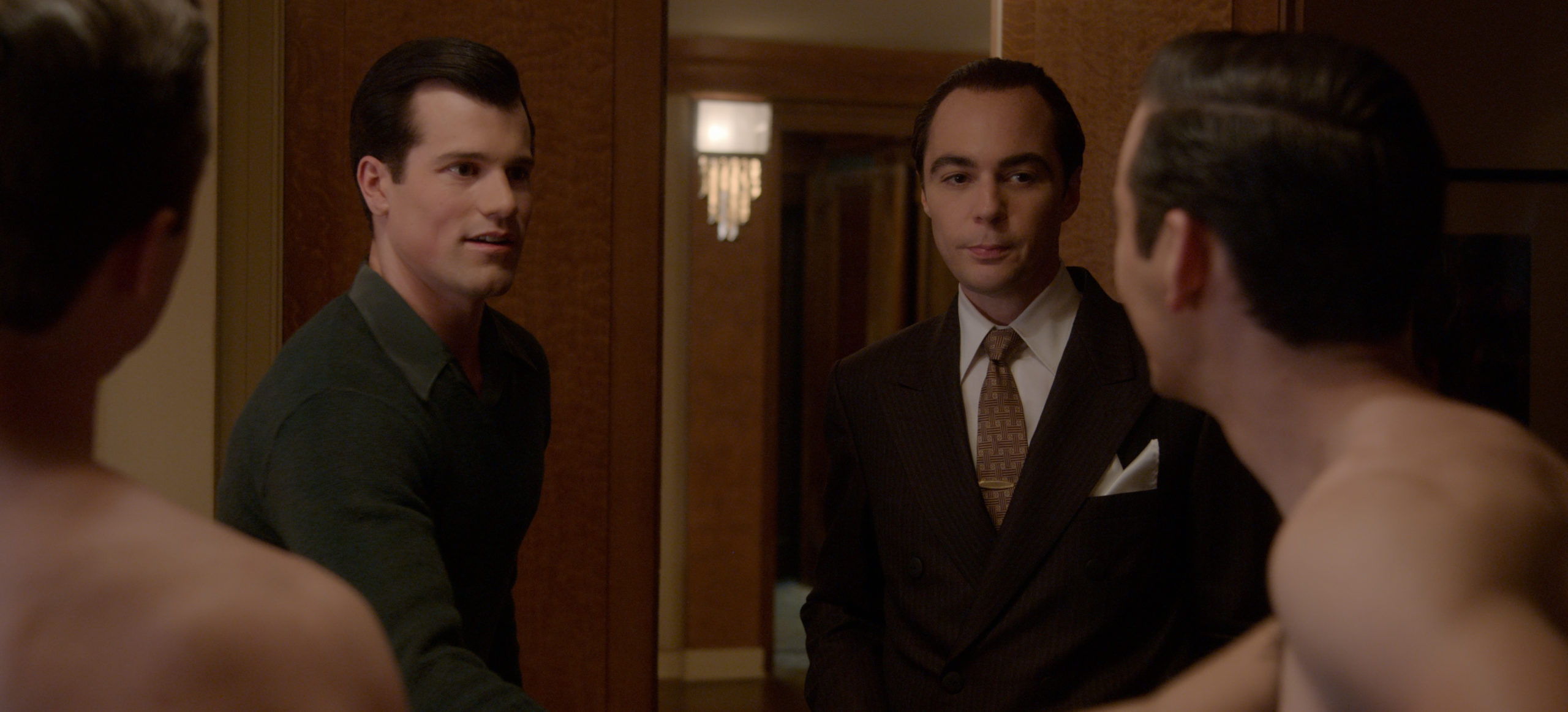 Jim Parsons has been to a lot of gay clubs, but the amount of naked men on set for Ryan Murphy's new Netflix show was 'shocking'