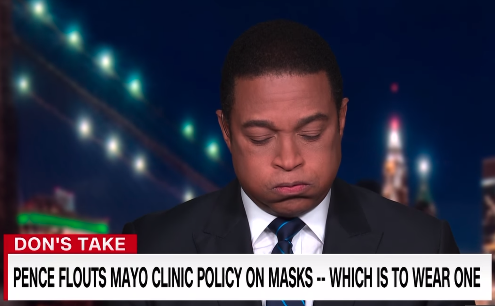 Don Lemon eviscerates homophobe-in-chief Mike Pence for recklessly disrespecting a hospital's mask-wearing policy