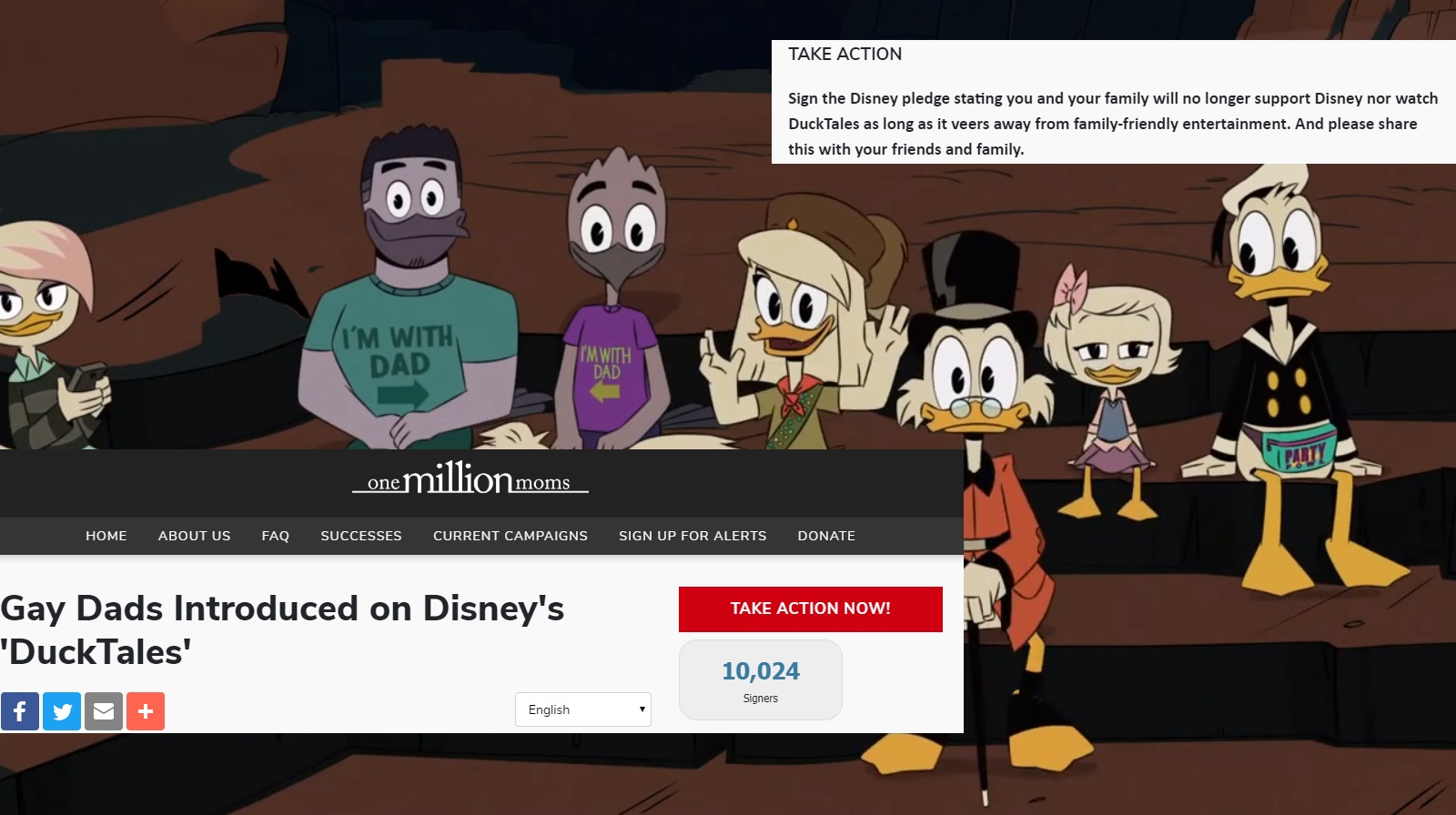 One Million Moms prove they are comprised of exactly zero mothers as they spend pandemic raging over gay cartoon ducks