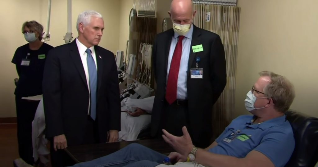 Vice President Mike Pence failed to wear a mask while speaking with coronavirus patients toxic masculinity