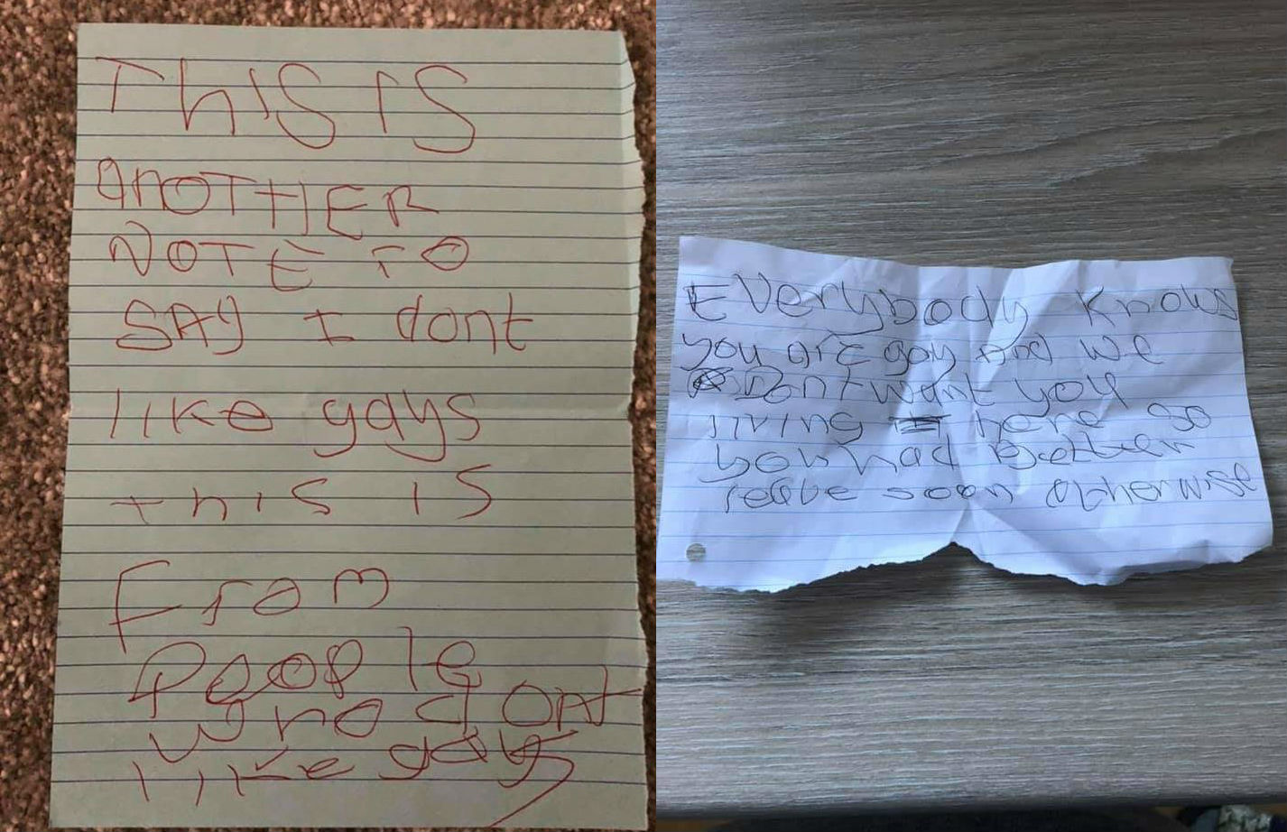 It's 2020 and there's a global health crisis, yet homophobes are still posting vile threatening notes on this couple's door