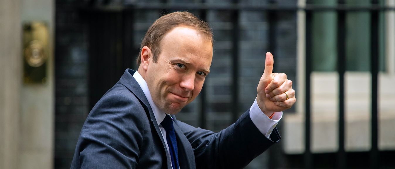 Matt Hancock just threw a big bucket of cold water on anyone wanting to hook up with a new sexual partner anytime soon