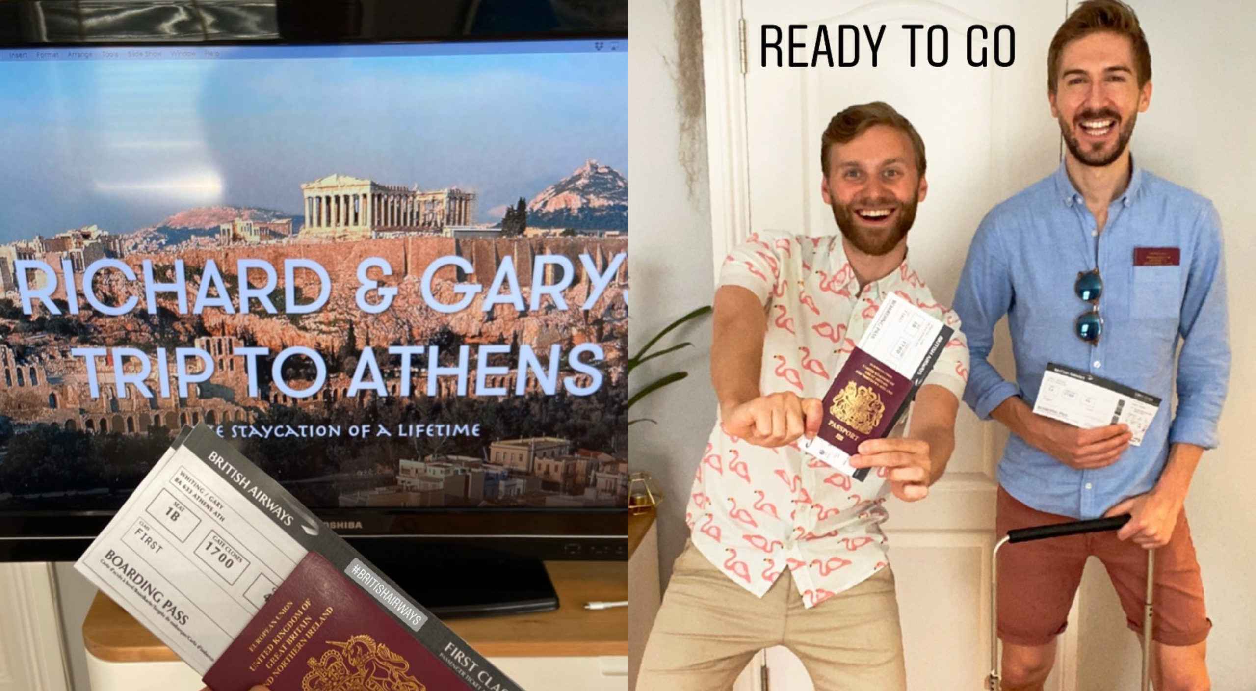 This gay couple's holiday was harpooned by coronavirus – so they had an ingenious trip to Athens from the comfort of their couch