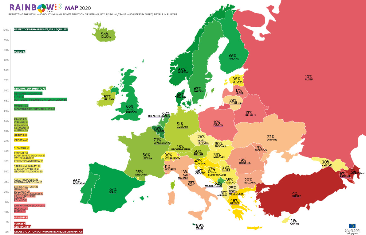 The UK was once ranked the most LGBT-friendly nation in Europe. This year, it's not even close