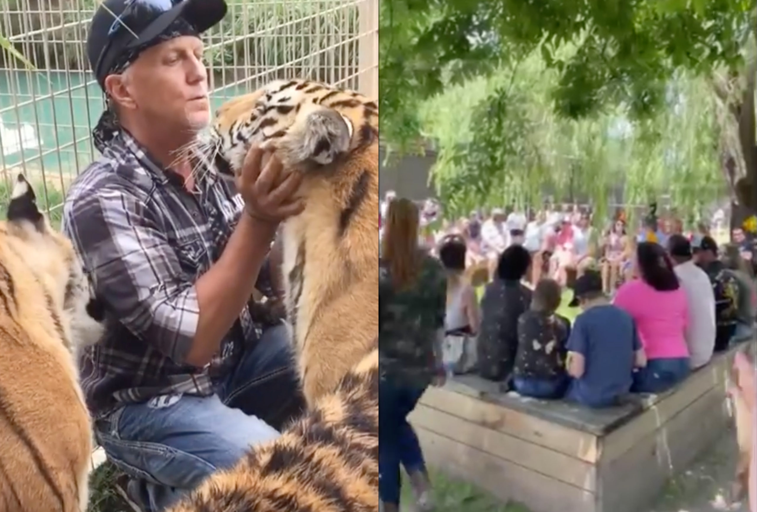 Hundreds of Tiger King fans crowd Joe Exotic’s zoo after coronavirus shutdown with a flagrant disregard for social distancing