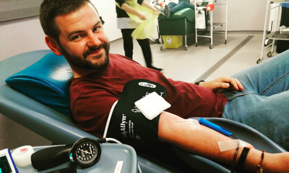 Gay man makes history in Northern Ireland as first to give blood since donation rules brought in line with rest of UK