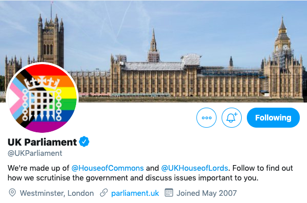 Parliament flies trans-inclusive Pride flag on Twitter amid growing fears government is about to roll back trans rights