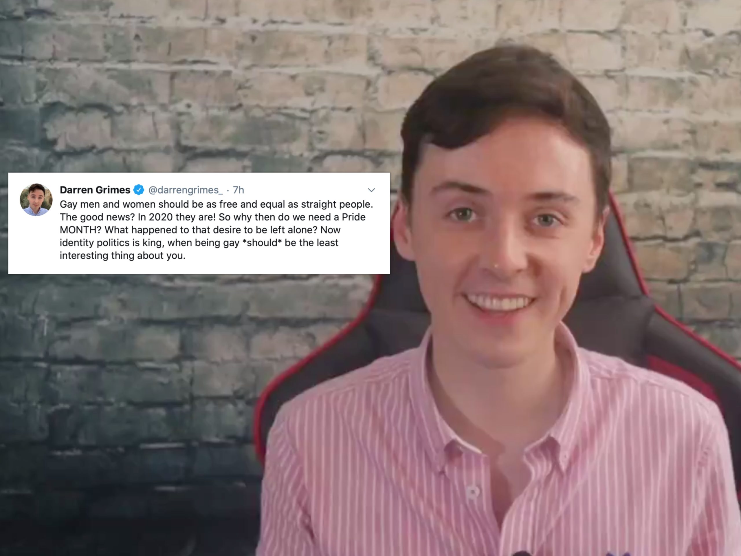 Gay conservative pundit Darren Grimes doesn't think LGBT+ people need Pride anymore. He couldn't be more wrong