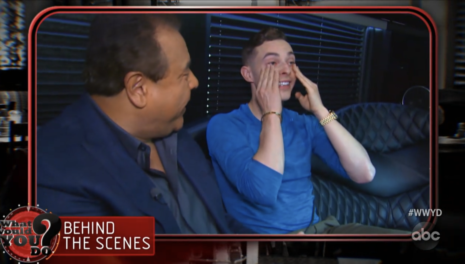 Adam Rippon was moved to tears by this complete stranger comforting a gay athlete in a hidden camera show