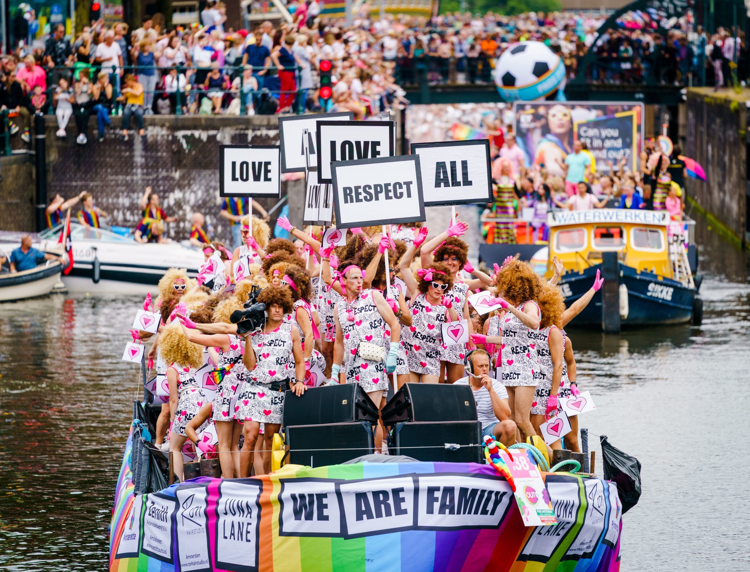 People take part in the annual Canal Parade in Amsterdam, the Netherlands 